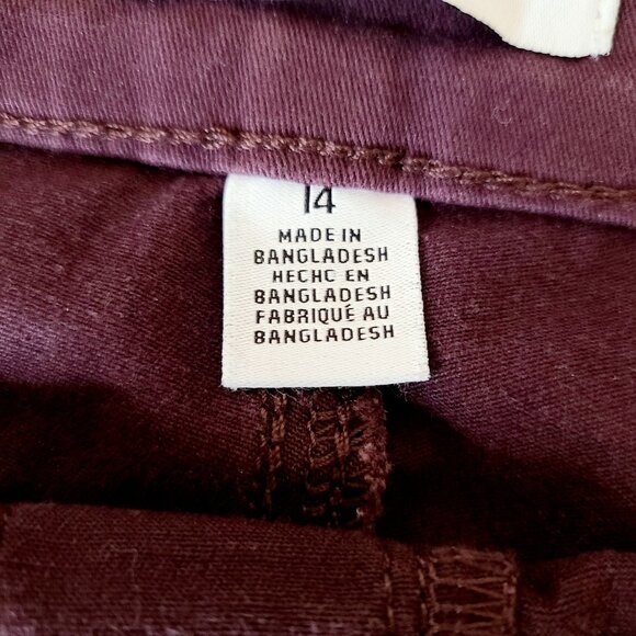 Nine West Womens Heidi Pull-On Straight Jeans Burgundy Size 14 NWOT - Picture 3 of 9